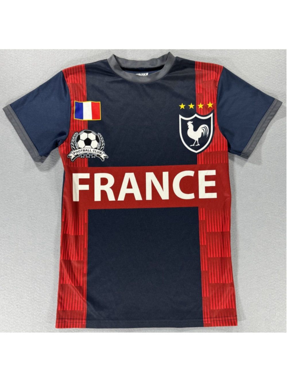 Strike Force Shirt France Football Club with French Flag and Emblem Red and Blue